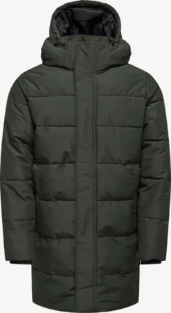 Only & Sons Wintermantels Winterjas CARL Heren Donkergroen