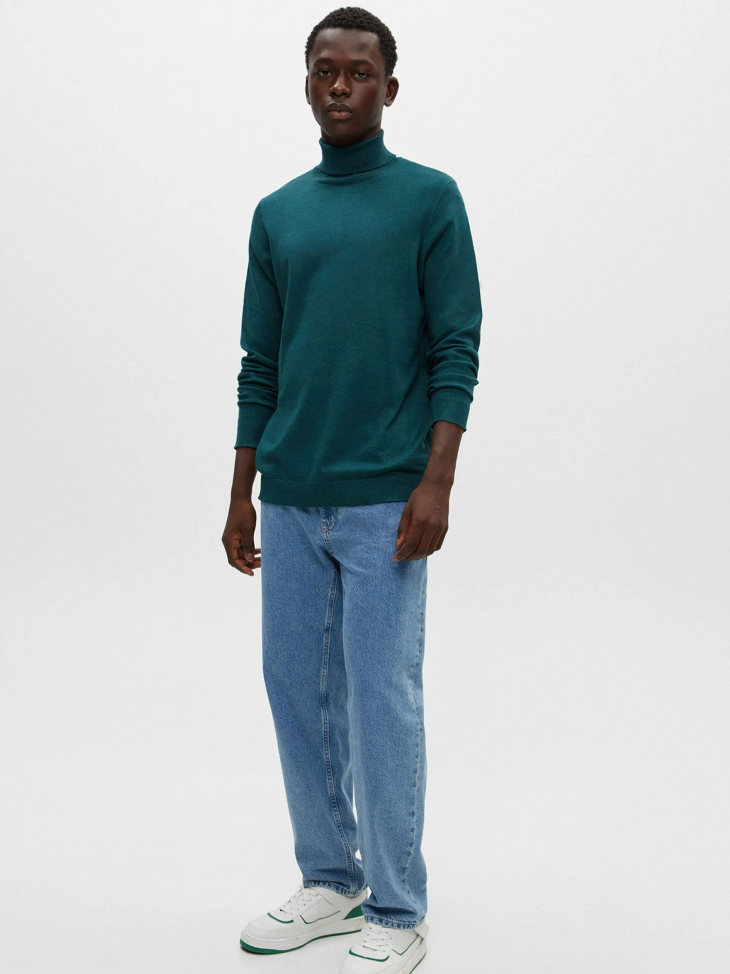 PULL & BEAR Coltruien Trui Heren Smaragd 5 PULL & BEAR Coltruien Trui Heren Smaragd - Afbeelding 5