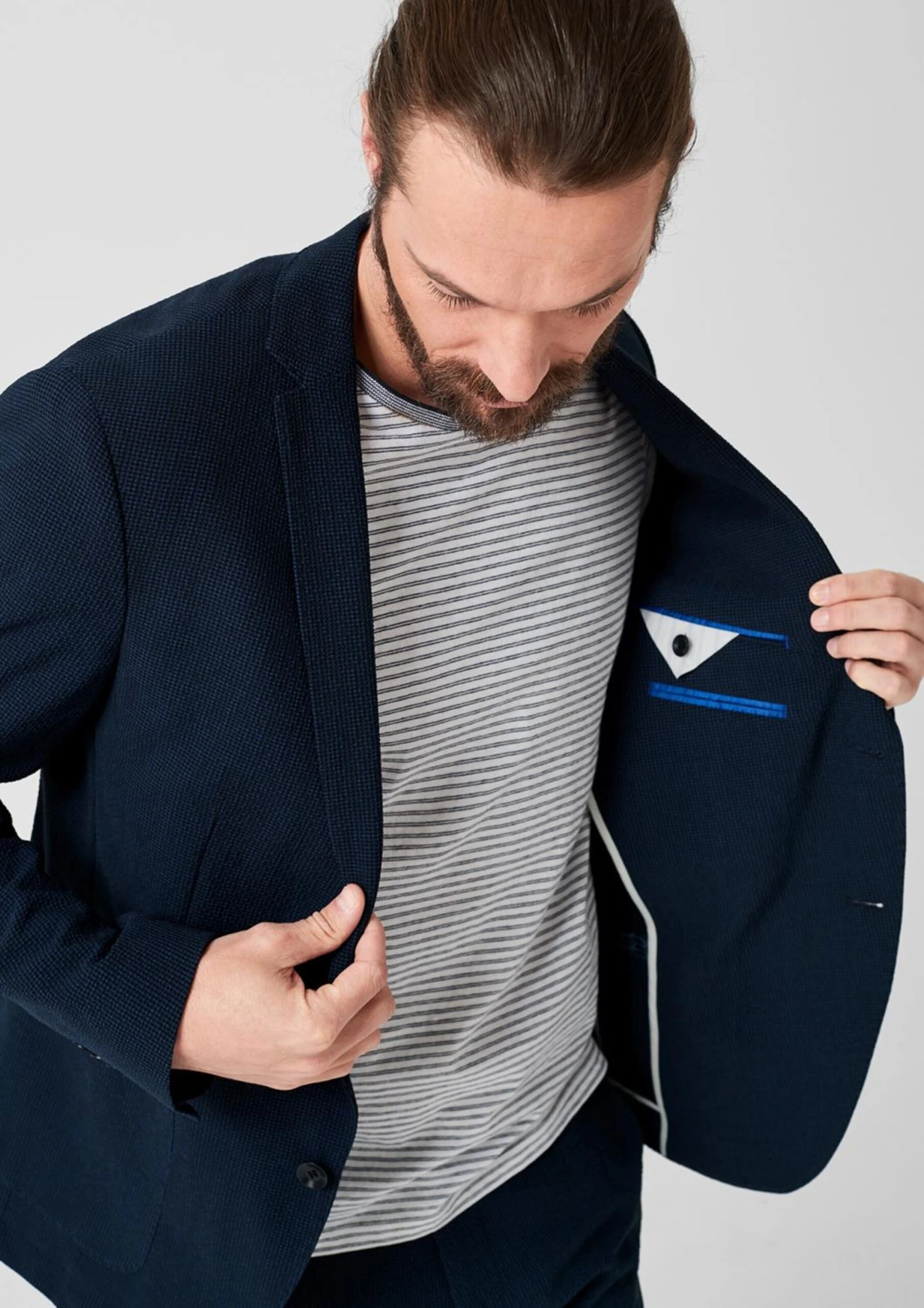 S.Oliver BLACK LABEL Blazers Slim Fit Colbert Heren Nachtblauw 7 S.Oliver BLACK LABEL Blazers Slim Fit Colbert Heren Nachtblauw - Afbeelding 7