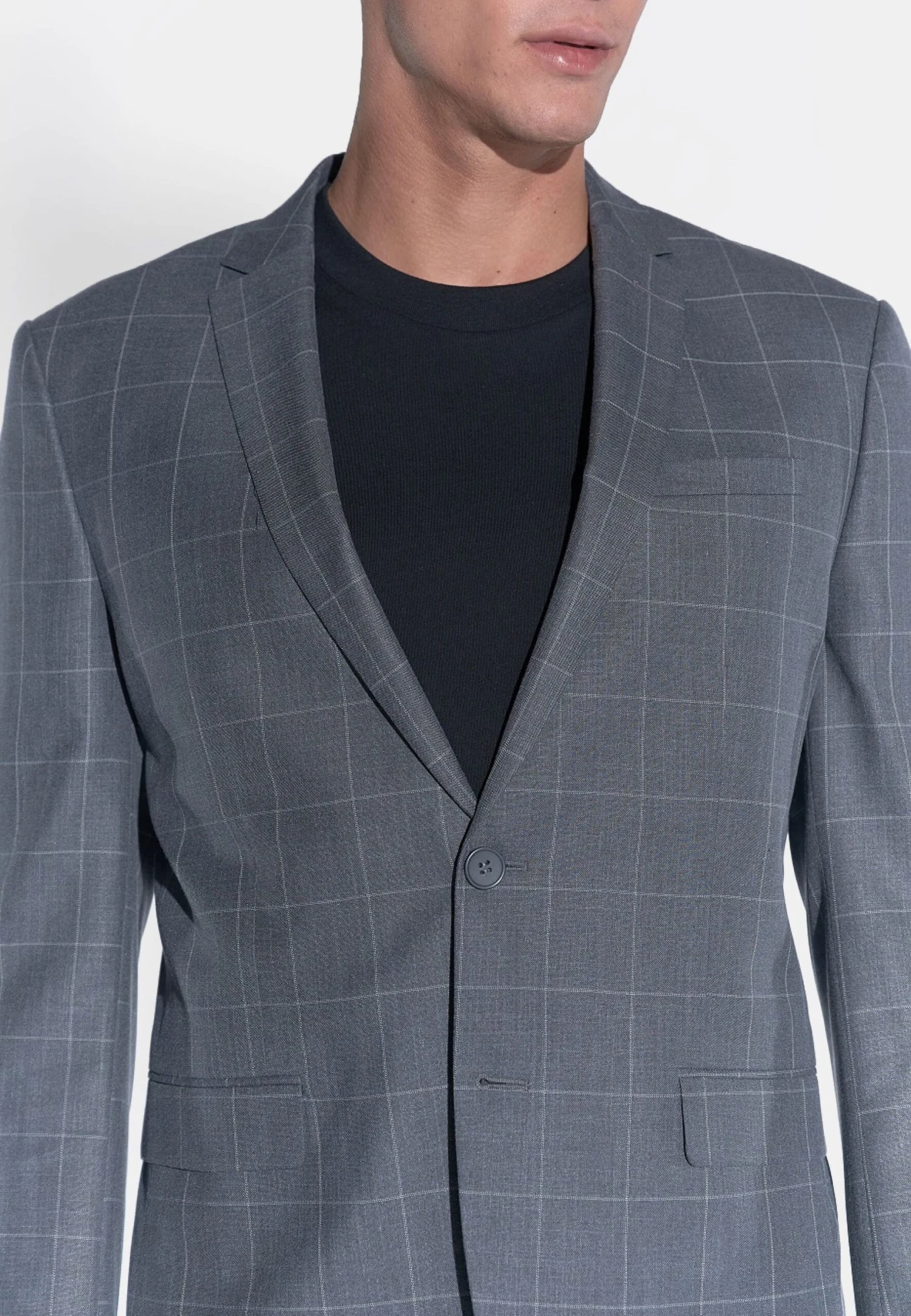 Colberts Slim Fit Business-colbert Heren Lichtgrijs / Grijs Gemêleerd 5 Colberts Slim Fit Business-colbert Heren Lichtgrijs / Grijs Gemêleerd - Afbeelding 5