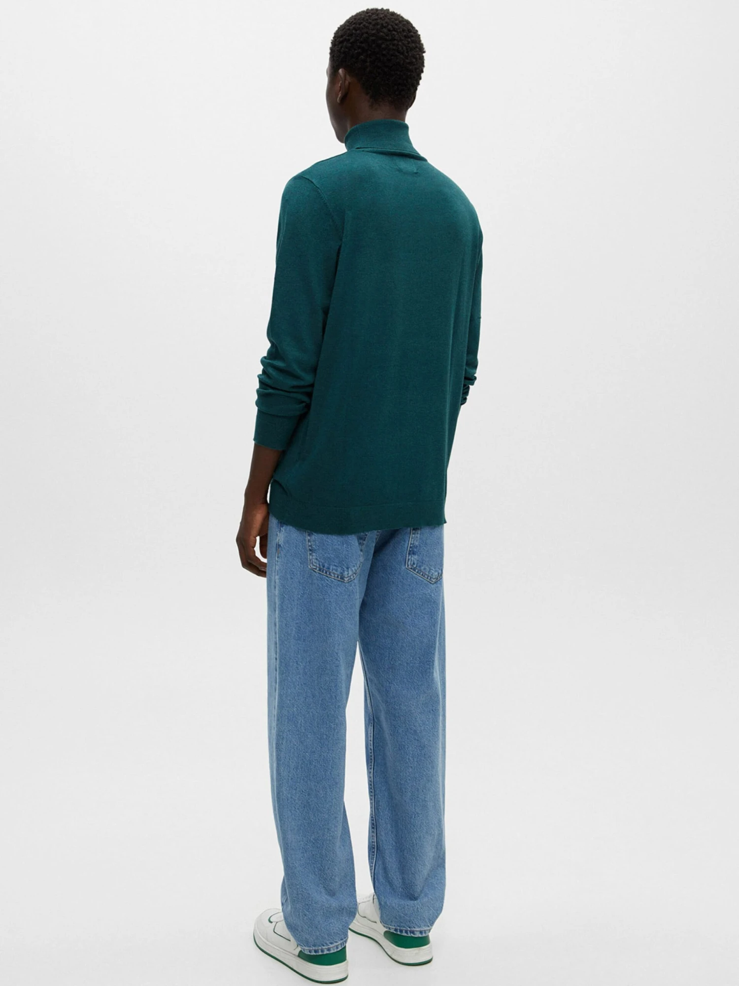 PULL & BEAR Coltruien Trui Heren Smaragd 4 PULL & BEAR Coltruien Trui Heren Smaragd - Afbeelding 4